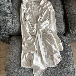 Fashion Nova white Mini Dress with Ruched Detail